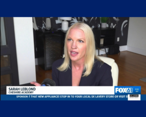 Cheshire Academy's Sarah LeBlond was featured on FOX61 News for her role in Rebellion Group's CT "Off Record" event for marketing leaders
